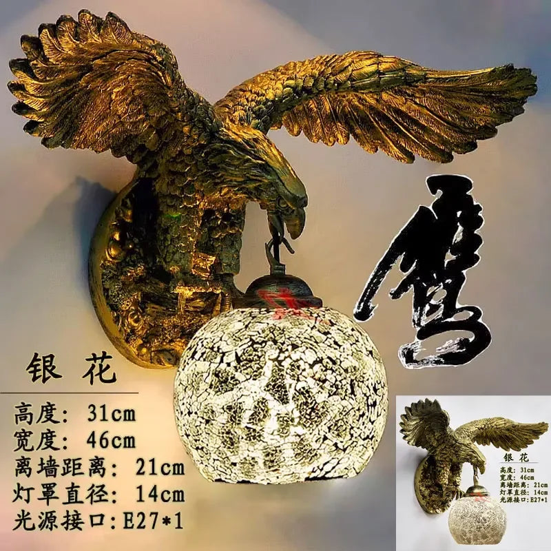 applique murale eagle décoration rétro bohème lumineuse artistique
