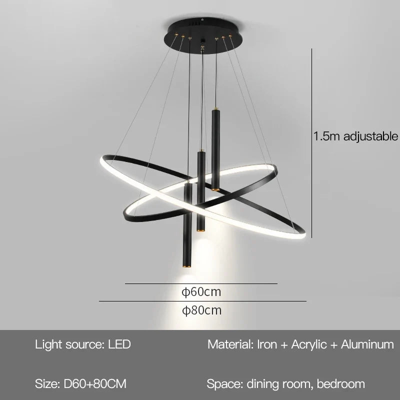 Lustres LED rondes modernes pour salon salle à manger cuisine île Lustre suspension lumières luminaire décor à la maison éclairage intérieur