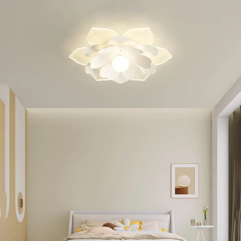 plafonnier moderne à fleurs en pétales pour décoration intérieure