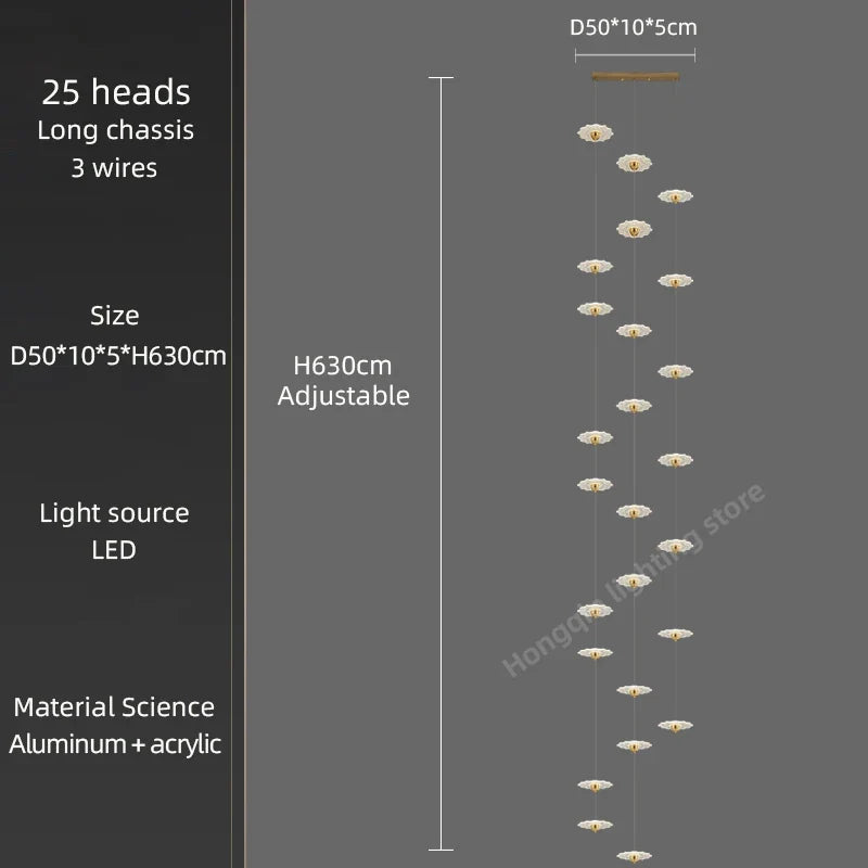lustre moderne à led pour éclairage intérieur décoratif