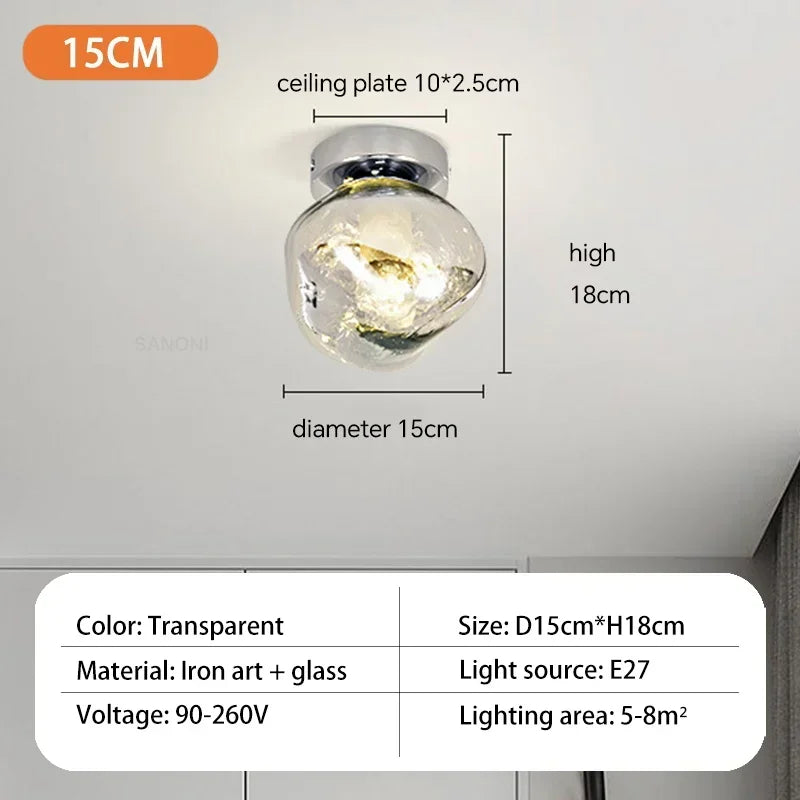 plafonnier moderne en verre pour décoration intérieure élégante