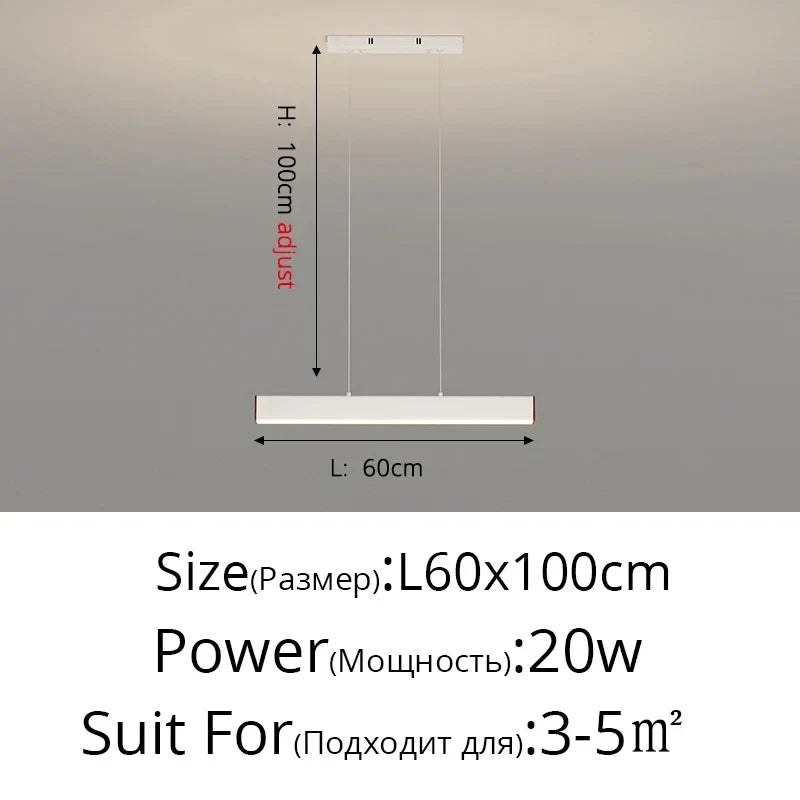 suspension led moderne éclairage intérieur design rectangulaire