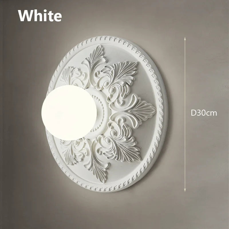 applique murale française ronde rétro haut de gamme abat-jour en verre