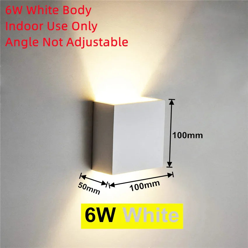 Applique murale LED lumière extérieure étanche IP65 porche jardin applique et intérieur chambre chevet décoration éclairage lampe en aluminium doré