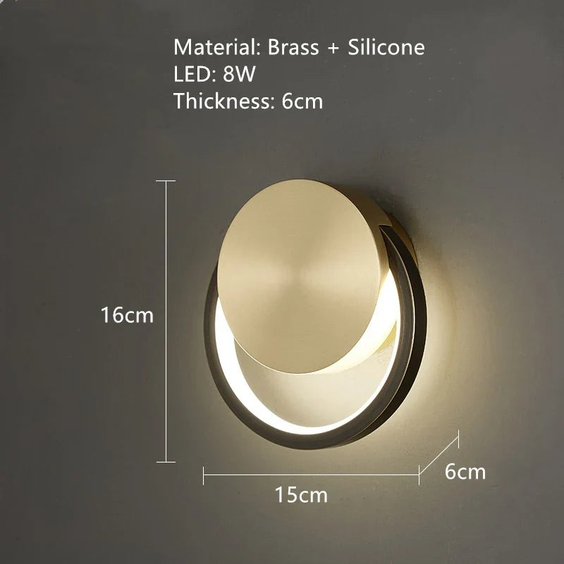 applique murale led en laiton style art déco pour intérieur moderne