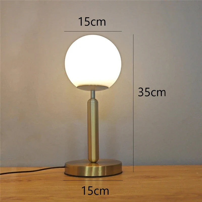 lampe de table moderne créative en verre led nordique