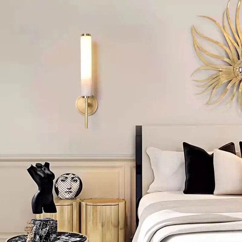 Applique murale LED en marbre naturel