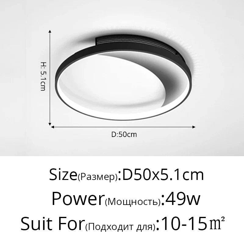 plafonnier moderne à leds avec télécommande pour intérieur décor lumineux