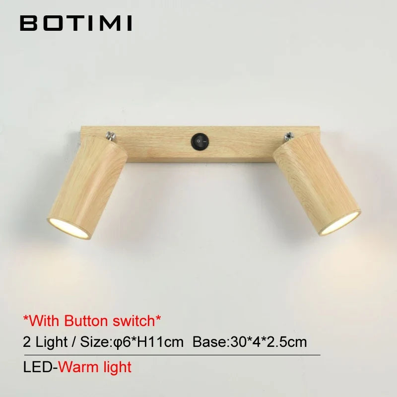 botimi applique murale fer interrupteur bouton-poussoir imitation bois nordique