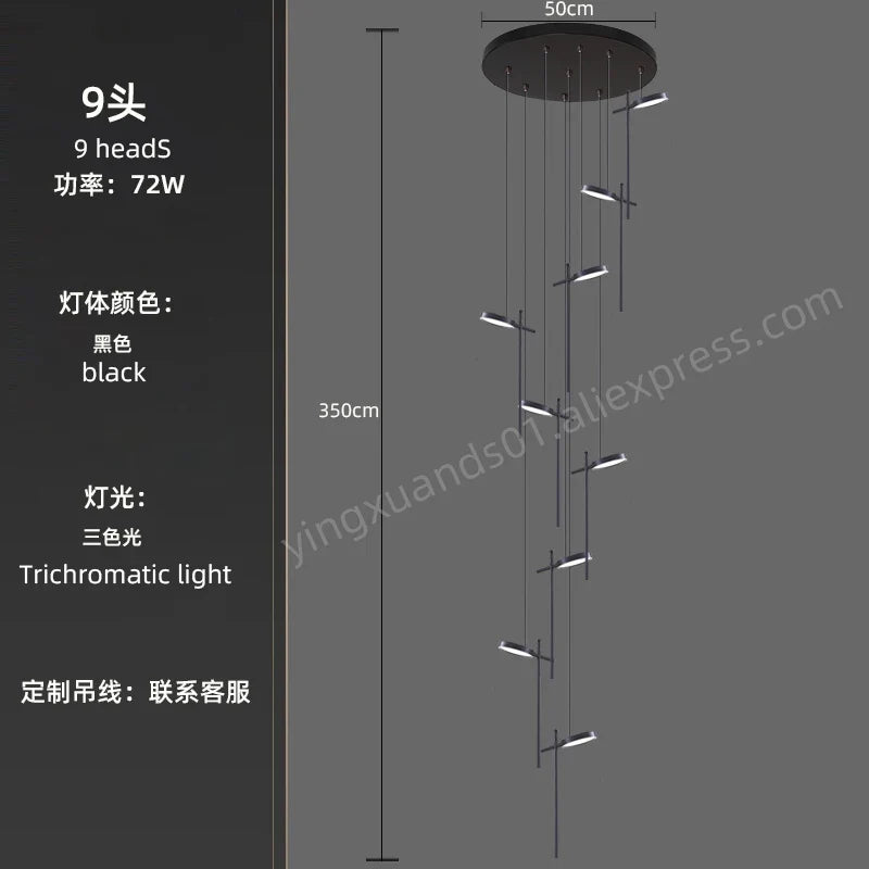 lustre moderne suspendu en acrylique design créatif 2023 à LED