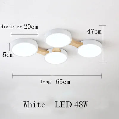 plafonnier moderne en bois avec éclairage led intérieur