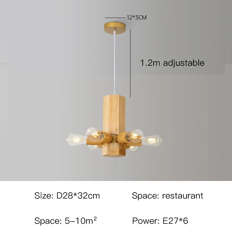 suspension nordique en bois pour décoration intérieure élégante