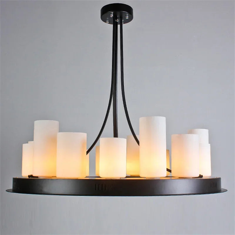 lustre à led moderne en verre pour décoration intérieure