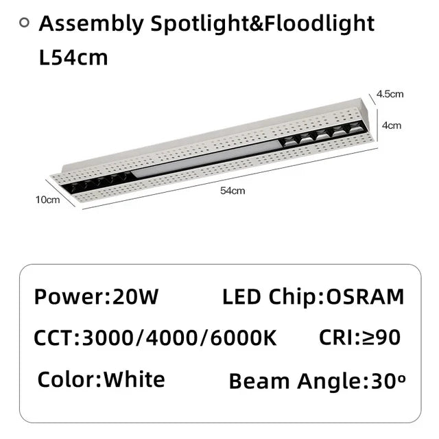 spot led encastrable magnétique moderne éclairage linéaire intérieur