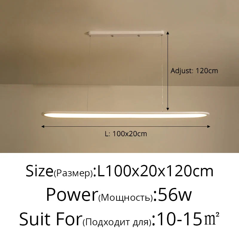 lustre moderne nordique simple led rectangulaire pour bar