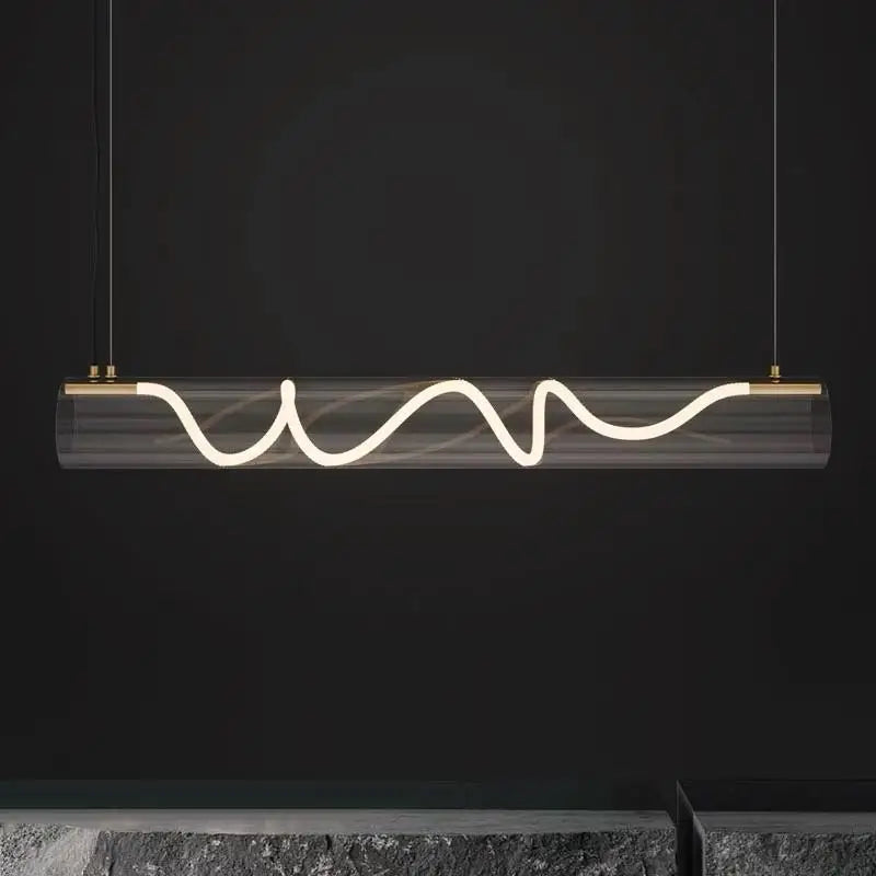Italian designer art LED restaurant chandelier modern living room irregular long bar counter, dining table lighting fixtures