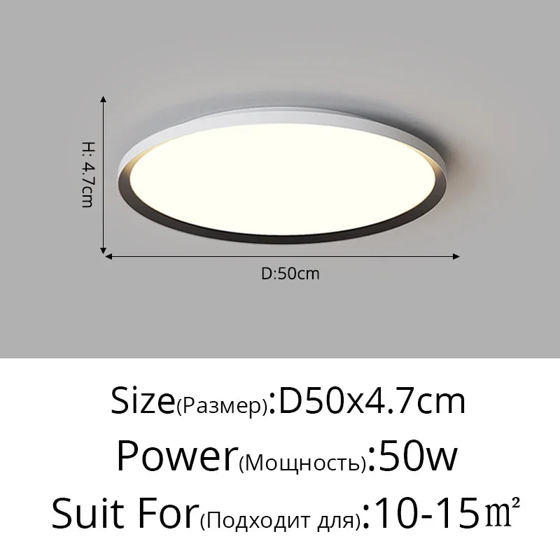 plafonnier led rond ultra-mince moderne sans protection stroboscopique