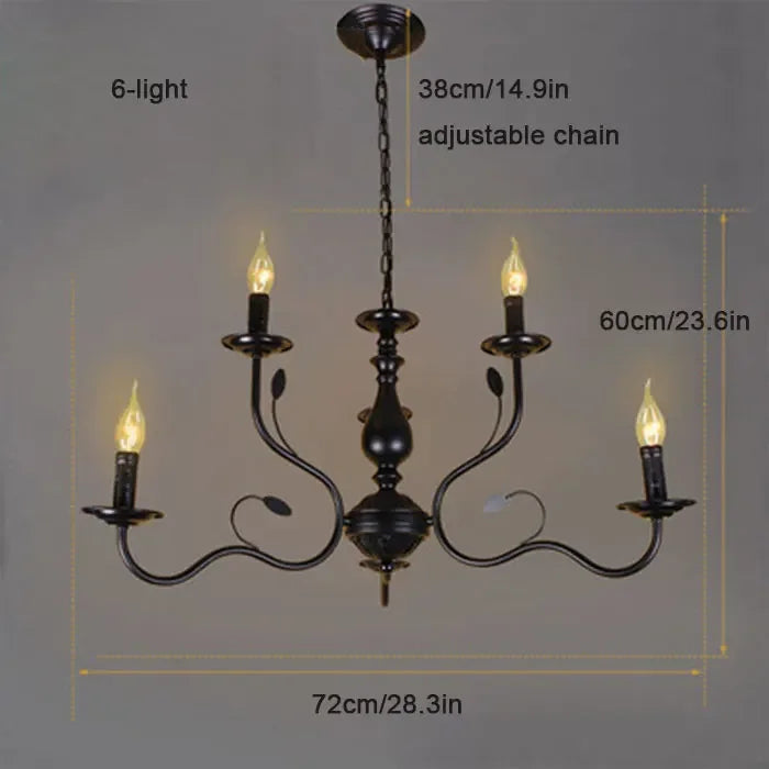 lustre rétro industriel en fer imitation bougie pour décoration intérieur