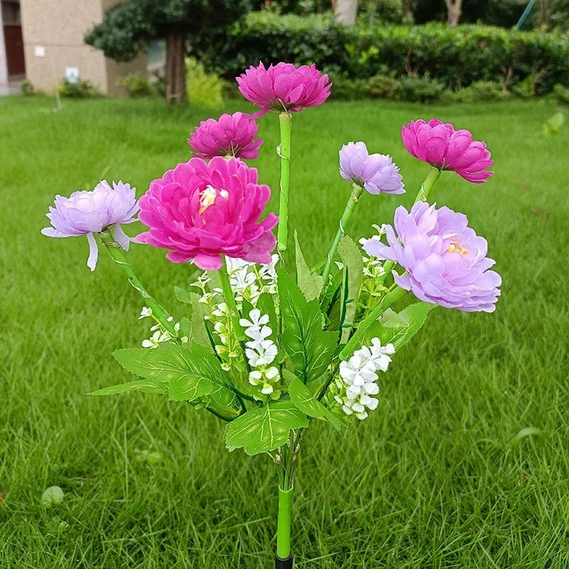 éclairage solaire en forme de rose pour jardin extérieur