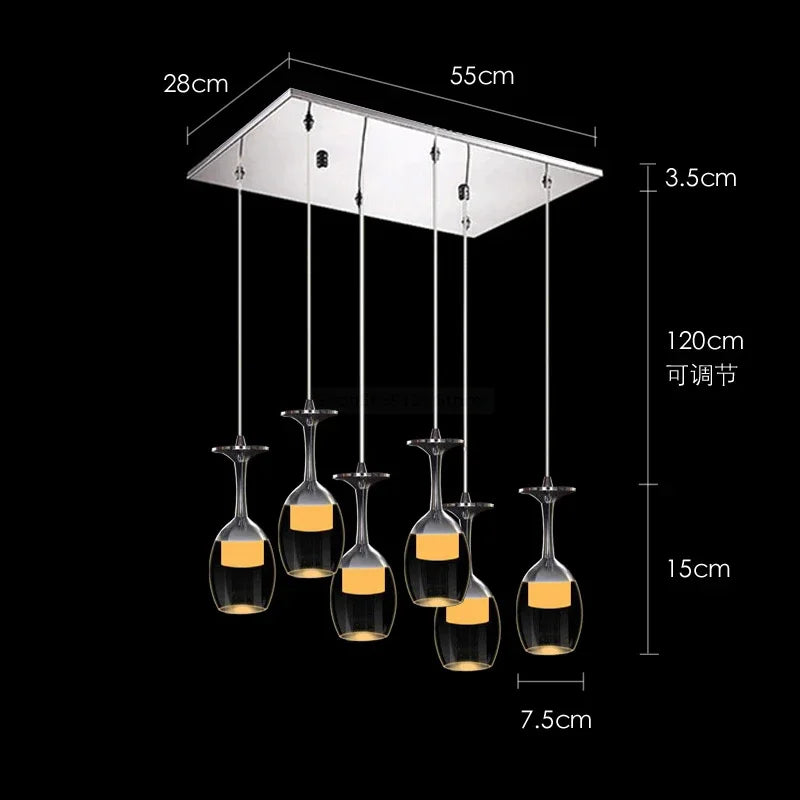 suspension modernes en verre de vin pour bar café