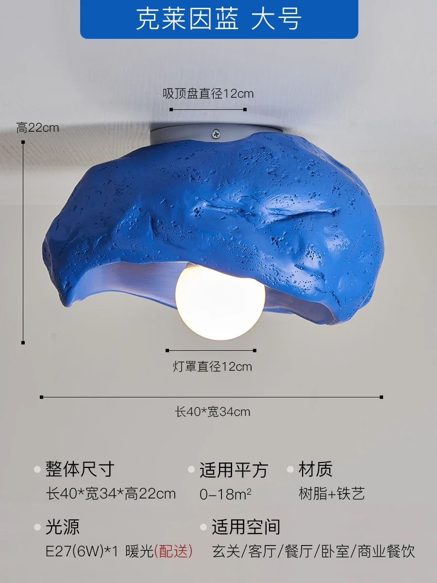 plafonnier led silencieux en résine style japonais wabi-sabi pour décoration