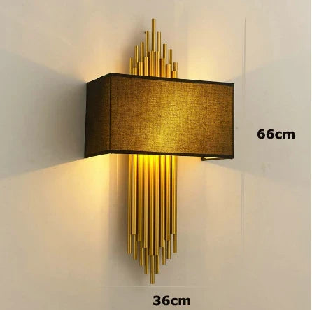 applique murale design en cristal et acier inoxydable doré