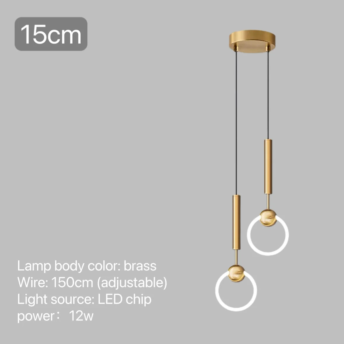 suspension LED en anneau design nordique moderne
