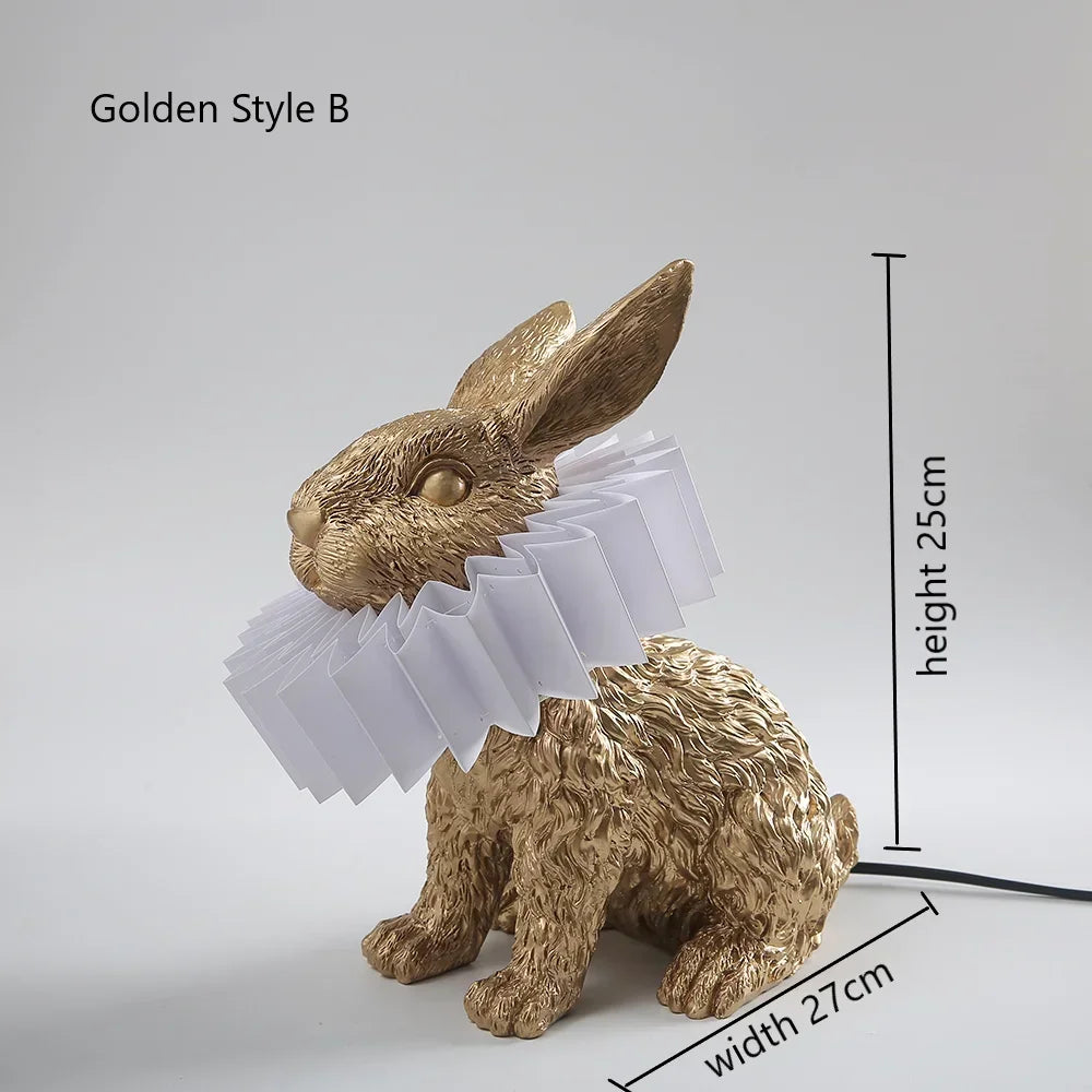 lampe de chevet lapin en résine style nordique décorative et moderne