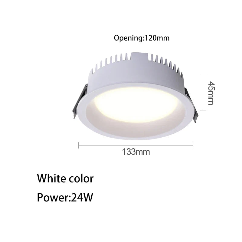 downlight led ultra mince en aluminium anti-éblouissement pour maison