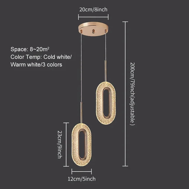 Modern Luxury Simple Ceiling Chandelier Retro Metal Bedhead Living Room Main Dining Room Bedroom Pendant Light Led Home Decor
