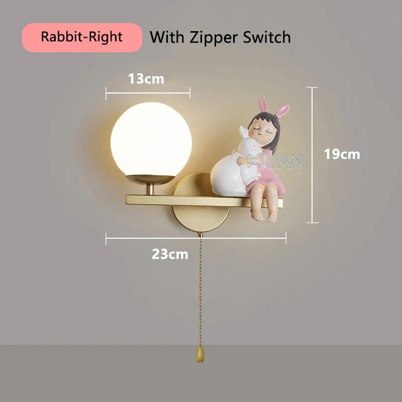 applique murale licorne rose pour chambre d'enfant