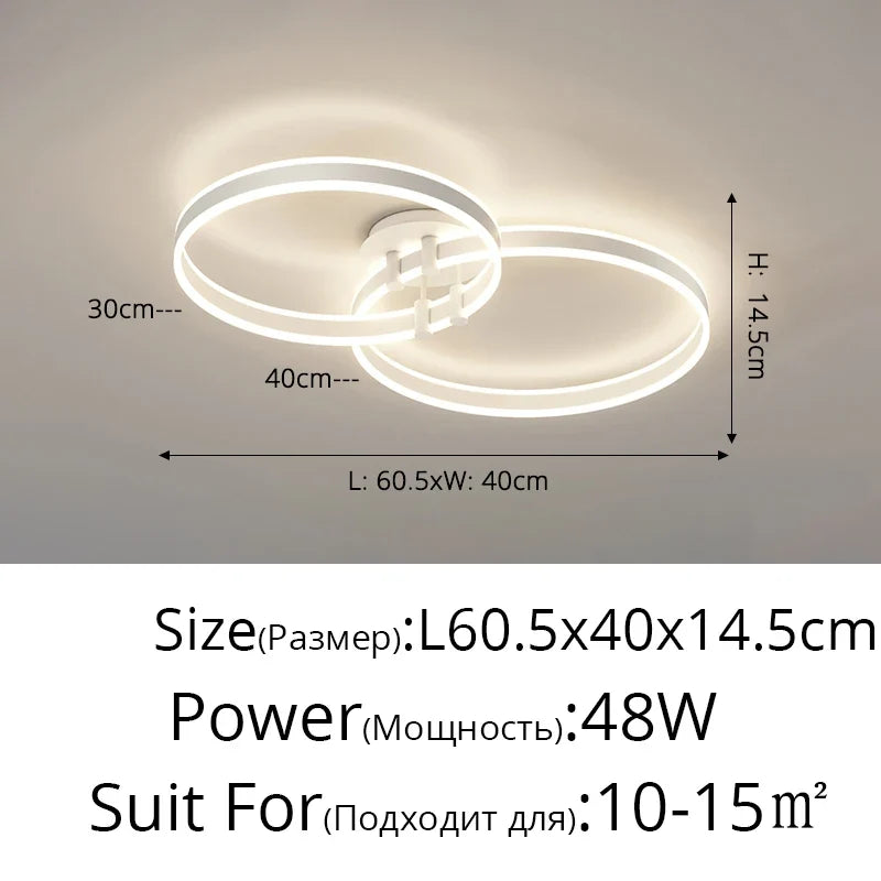 lustre led en acrylique avec lumières haut et bas