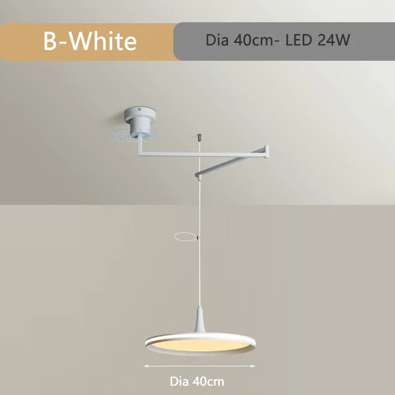 Modern Dining Table Pendant Lamps Swing Arm Hanging Light UFO Chandelier Lamp Restaurant Living Room Bar Kicthen Island Fixture