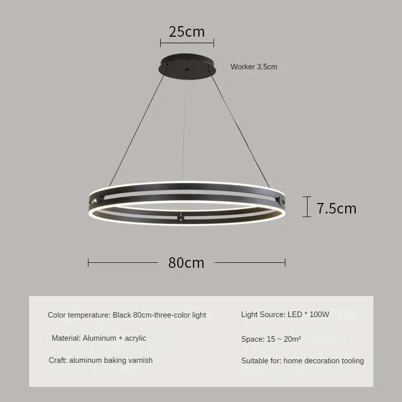 lustre circulaire moderne pour décoration intérieure créative et élégante