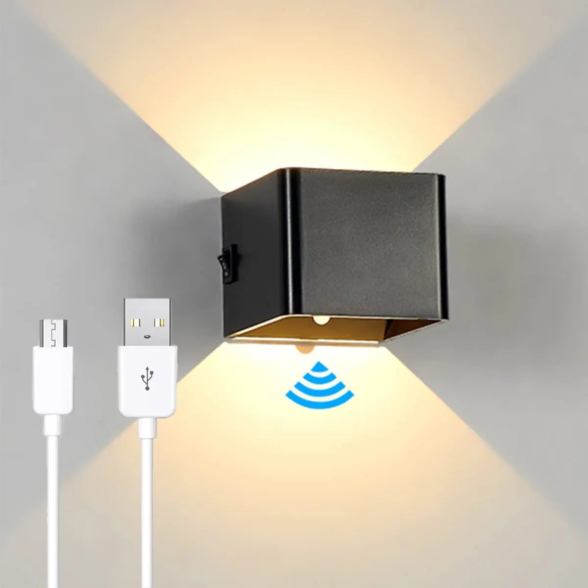 applique murale led rechargeable sans fil avec capteur humain usb