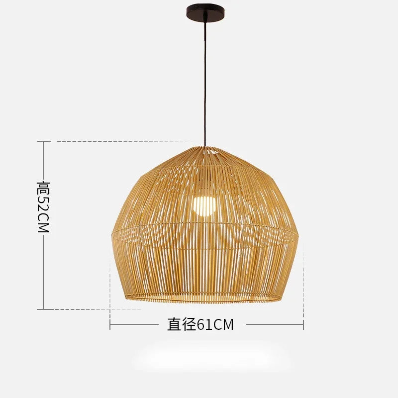 suspension vintage en rotin style chinois pour intérieur élégant