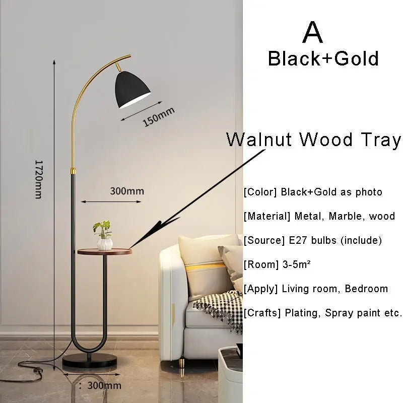 lampadaire nordique à led abat-jour en tissu pour décoration intérieure