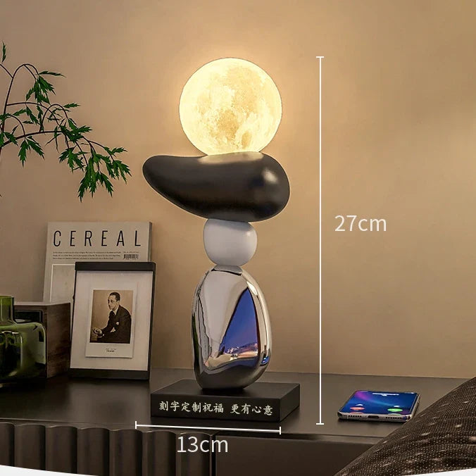 lampe à poser en pierre pour ambiance relaxante et décorative
