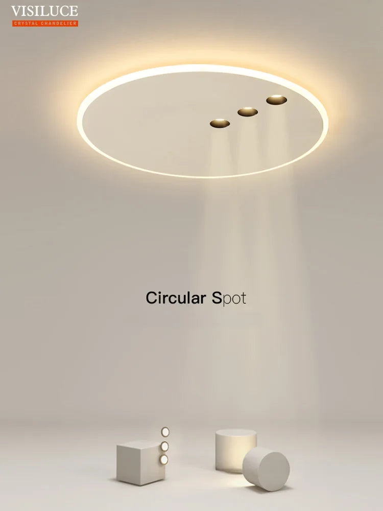 plafonnier led rond minimaliste à intensité réglable pour intérieur