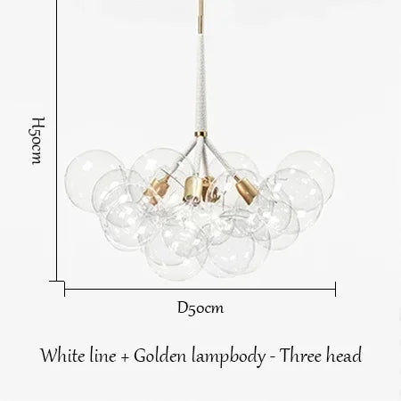 lustre moderne en verre lumineux pour décoration intérieure