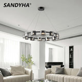 lustre sandyha moderne minimaliste abat-jour verre led suspendu