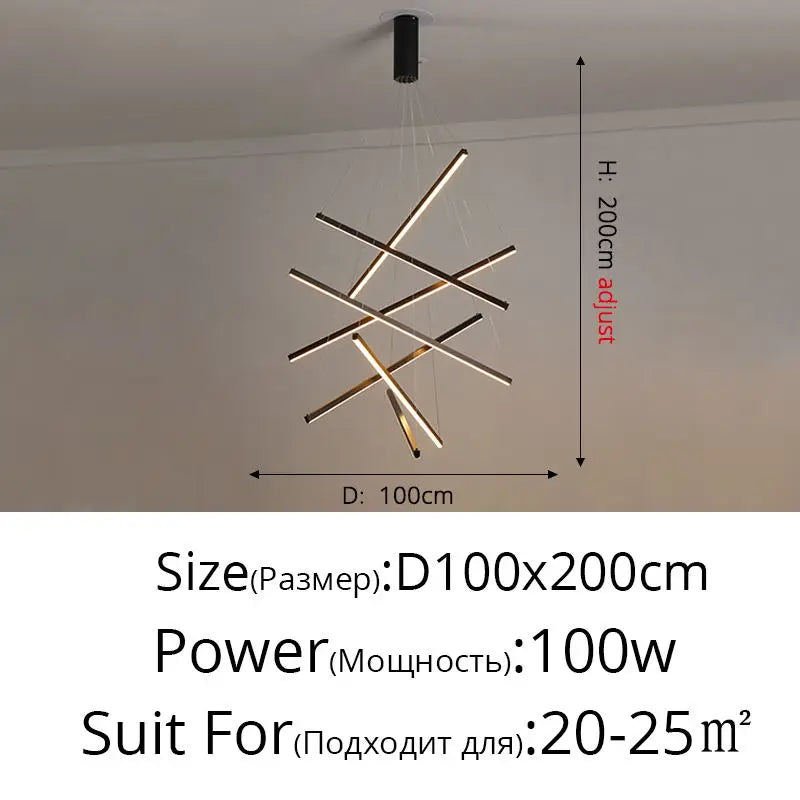 lustre led moderne avec gradation à distance pour intérieur