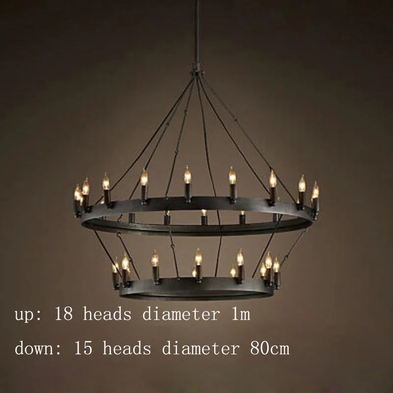 lampe à double suspension vintage industriel led café bar