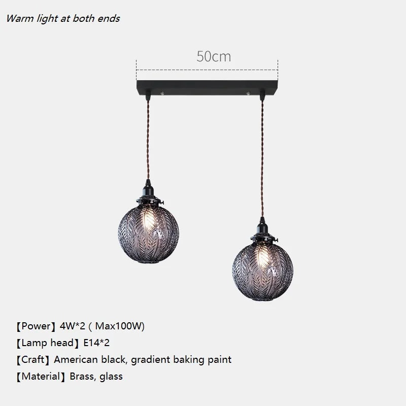 suspension en verre design moderne style loft nordique décoratif