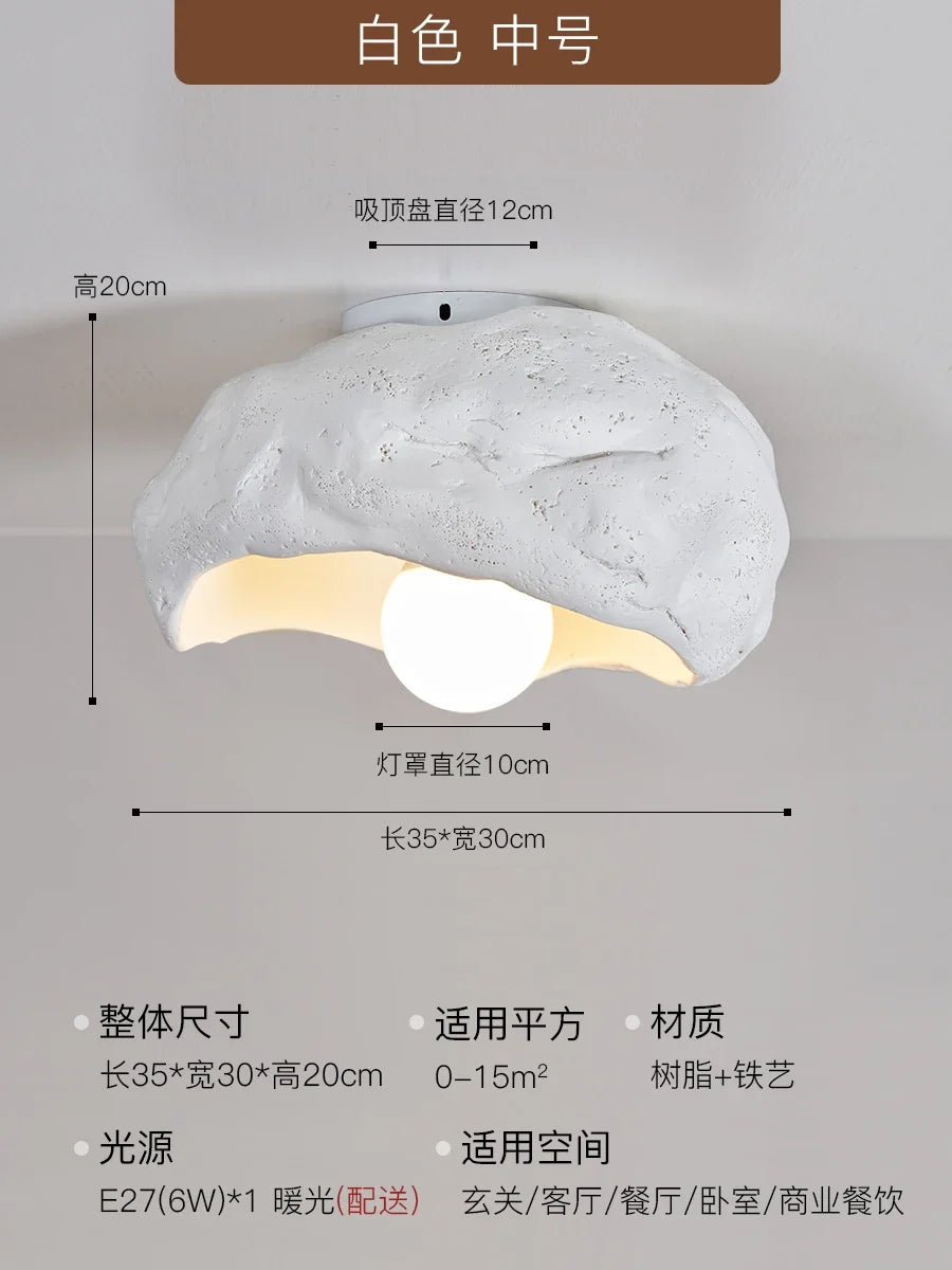 plafonnier led silencieux en résine style japonais wabi-sabi pour décoration