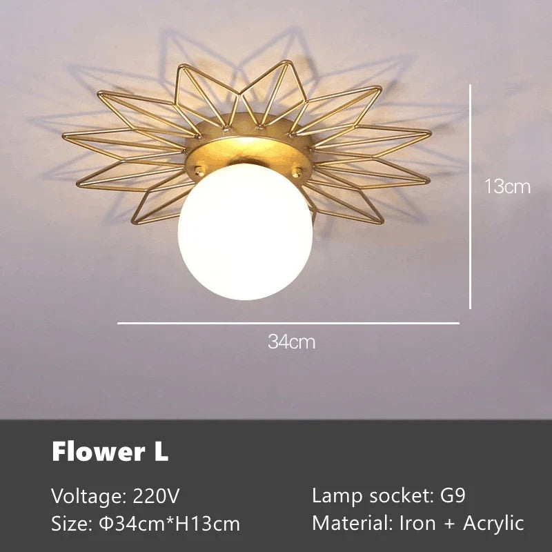 plafonnier luxe en forme de feuille de lotus style nordique décoratif