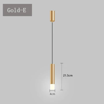 suspension LED en or art moderne long câble