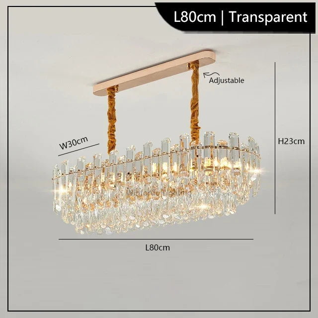lustre led de luxe en cristal moderne 	 en stock