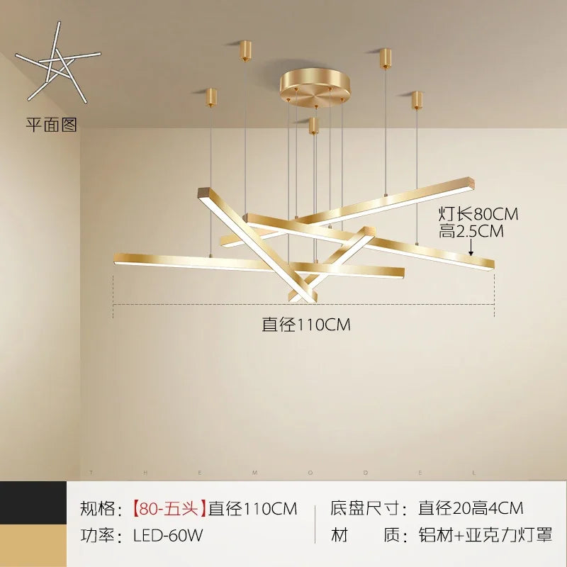suspension en cuivre avec bande dorée pour décoration intérieure