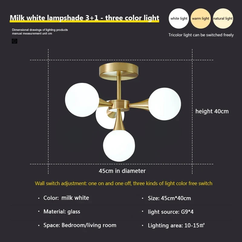 lustre moderne en verre pour un éclairage décoratif intérieur